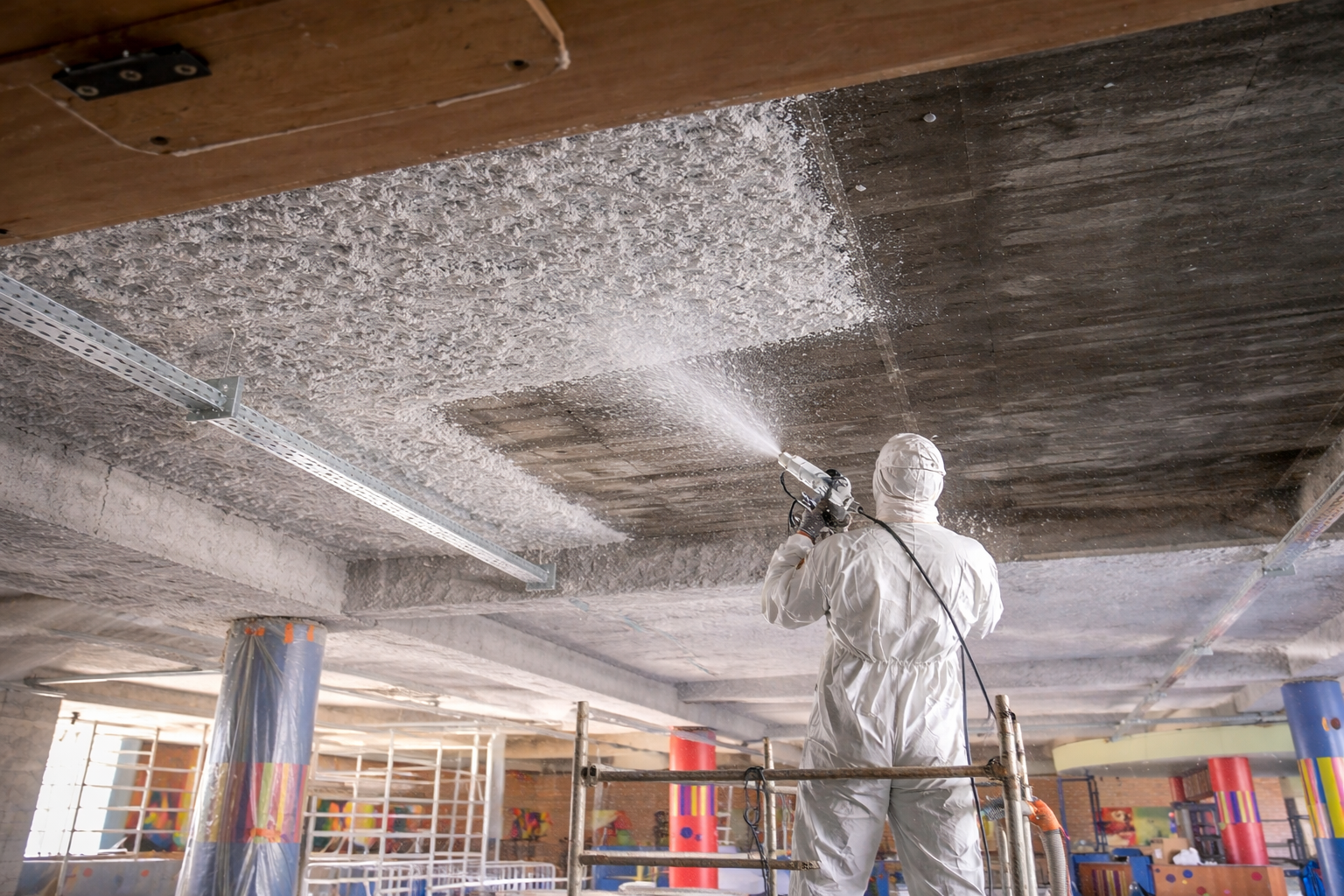 Protection incendie d’un plancher béton en local technique